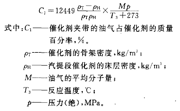 油氣對(duì)催化劑的質(zhì)量百分率